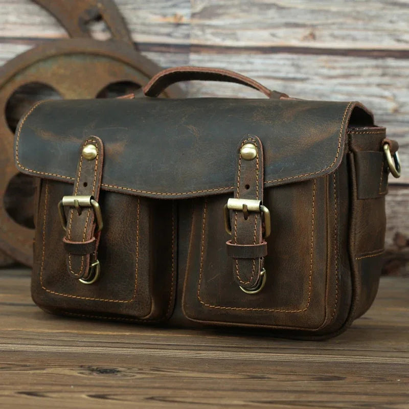 The Faust Leather Camera Bag | Crossbody Vintage Camera Messenger Bag