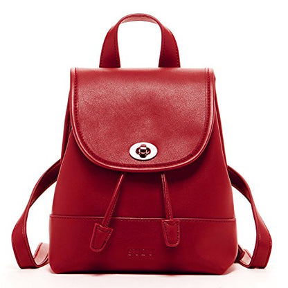 Nicole Brick Red Leather Backpack