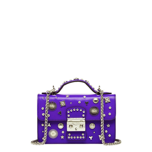 Studded Small Leather Crossbody Bag Royal Blue Purse  Women's Handbag