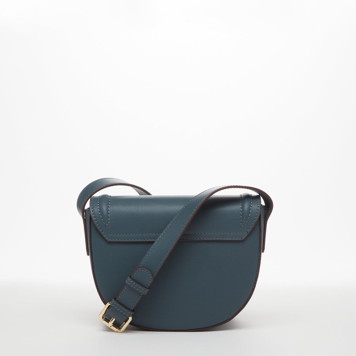 Leather Saddle Bag Blue Crossbody Purse