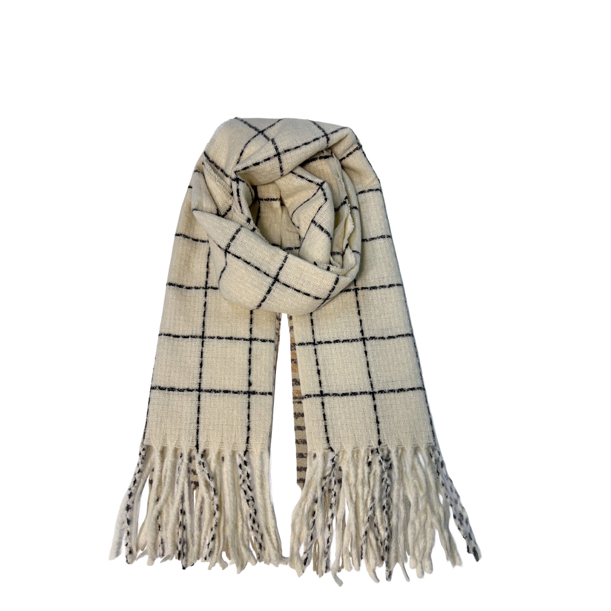White Plaid Scarf